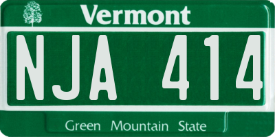 VT license plate NJA414