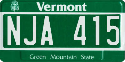 VT license plate NJA415
