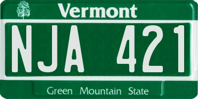 VT license plate NJA421