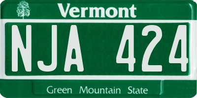 VT license plate NJA424