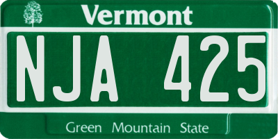 VT license plate NJA425