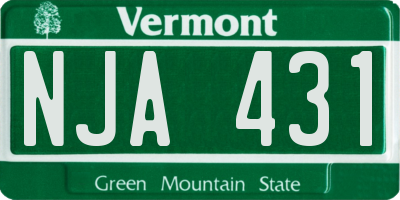 VT license plate NJA431