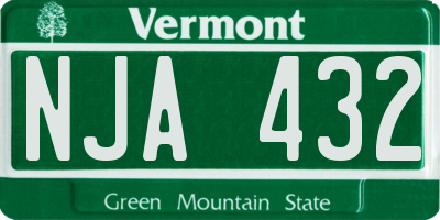 VT license plate NJA432