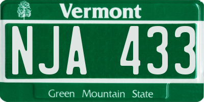 VT license plate NJA433