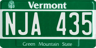 VT license plate NJA435