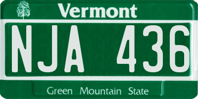 VT license plate NJA436