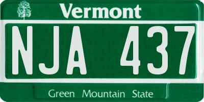 VT license plate NJA437