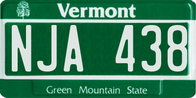 VT license plate NJA438