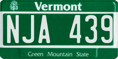 VT license plate NJA439