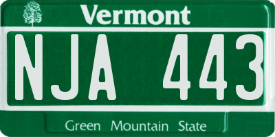 VT license plate NJA443