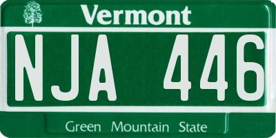 VT license plate NJA446