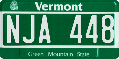 VT license plate NJA448