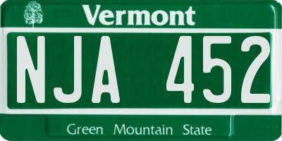 VT license plate NJA452