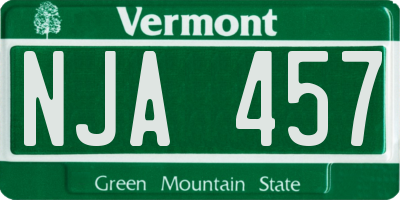 VT license plate NJA457