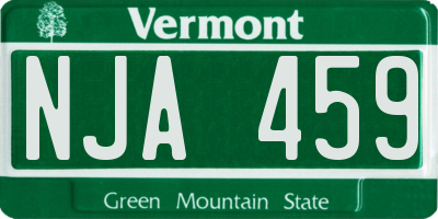 VT license plate NJA459