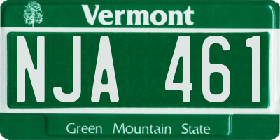 VT license plate NJA461