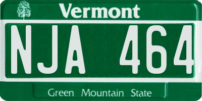 VT license plate NJA464