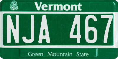VT license plate NJA467