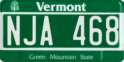 VT license plate NJA468