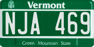 VT license plate NJA469