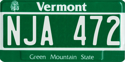 VT license plate NJA472