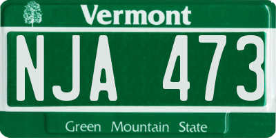 VT license plate NJA473