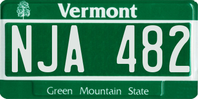 VT license plate NJA482