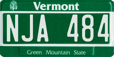 VT license plate NJA484