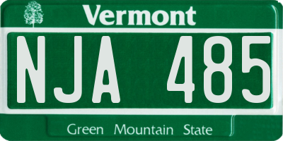 VT license plate NJA485