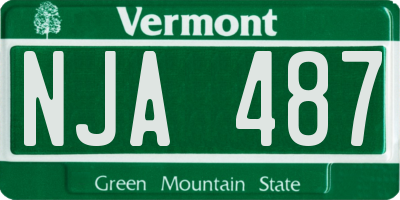 VT license plate NJA487