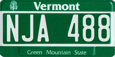 VT license plate NJA488