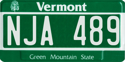 VT license plate NJA489
