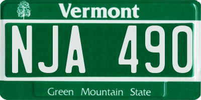 VT license plate NJA490