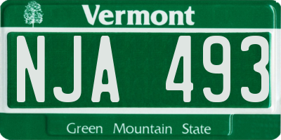 VT license plate NJA493