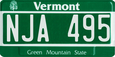 VT license plate NJA495