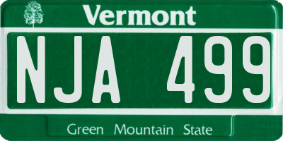 VT license plate NJA499