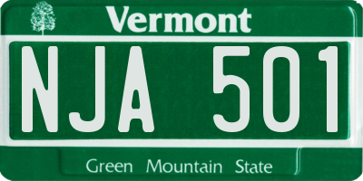 VT license plate NJA501