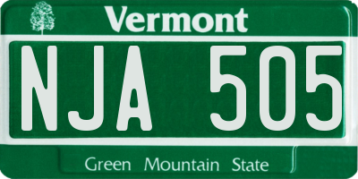 VT license plate NJA505