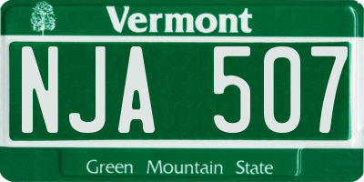 VT license plate NJA507