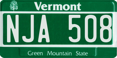 VT license plate NJA508
