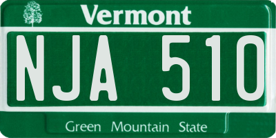 VT license plate NJA510