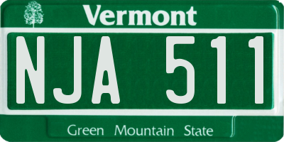 VT license plate NJA511