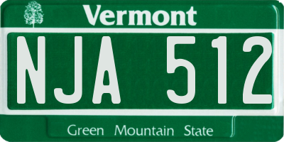 VT license plate NJA512