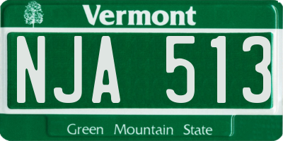 VT license plate NJA513