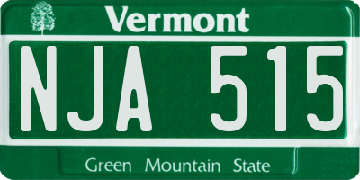 VT license plate NJA515