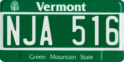 VT license plate NJA516