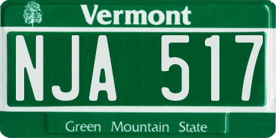 VT license plate NJA517