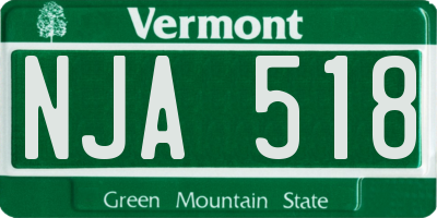 VT license plate NJA518