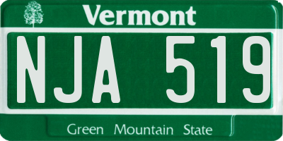 VT license plate NJA519