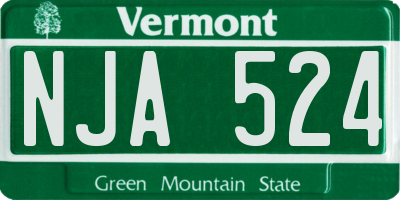 VT license plate NJA524